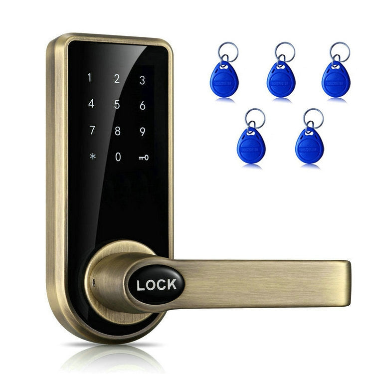 Password + Key + Sensor Card Zinc Alloy Red Bronze Electronic Door Lock Touch Screen Electronic Code Lock, OS8818-HGT Red Bronze, OS8818-JS, OS8818-QGT Bronze