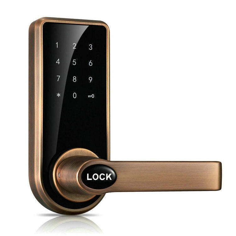 Password + Key + Sensor Card Zinc Alloy Red Bronze Electronic Door Lock Touch Screen Electronic Code Lock, OS8818-HGT Red Bronze, OS8818-JS, OS8818-QGT Bronze