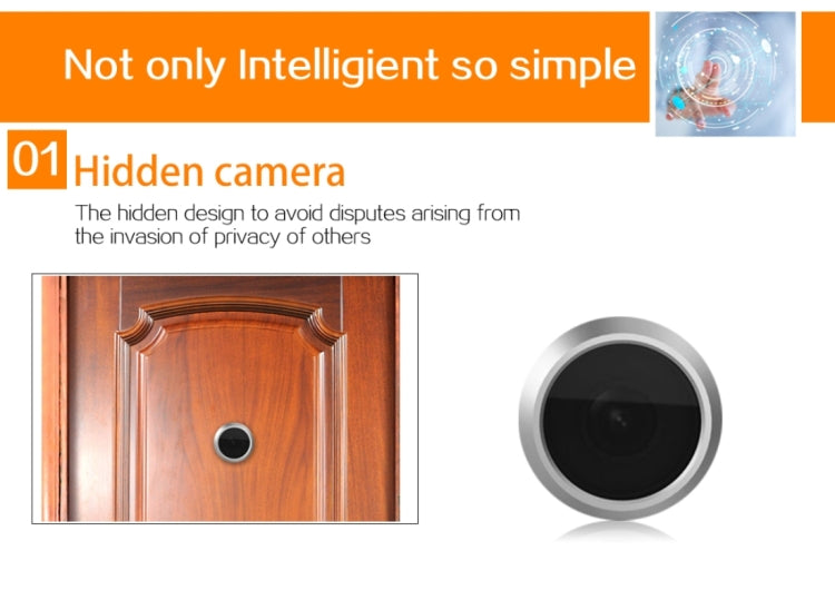 YB-43CH 4.3 inch Screen 1.0MP Security Camera Door Peephole with One-key to Watch Function, YB-43CH