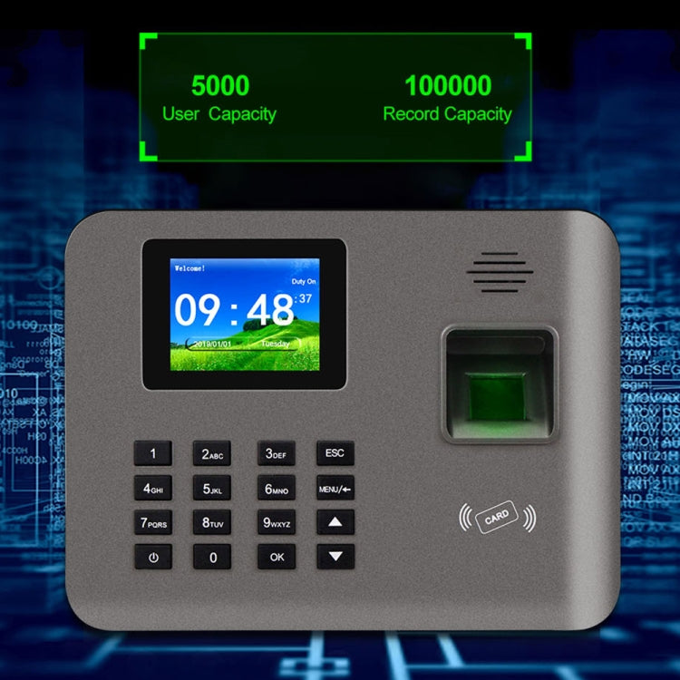 Realand AL325 Fingerprint Time Attendance with 2.4 inch Color Screen & ID Card Function & WiFi, AL325