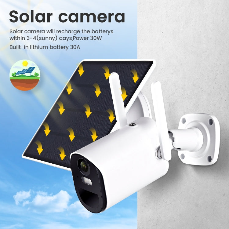 T20 1080P Full HD Solar Powered WiFi Camera, Support Motion Detection, Night Vision, Two Way Audio, TF Card, WiFi