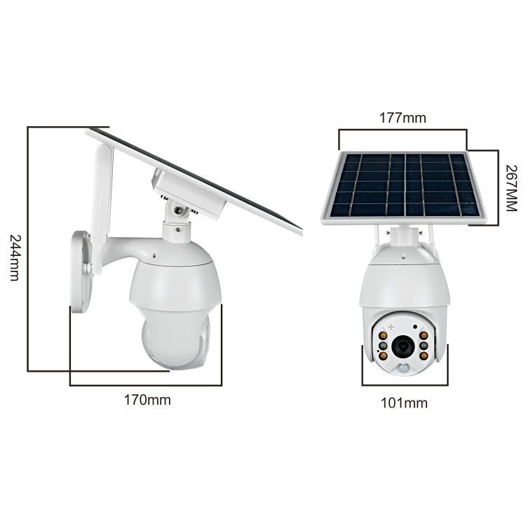 T16 1080P Full HD 4G (US Version) Network Monitoring Solar Powered Camera, Support PIR + Radar Alarm, Night Vision, Two Way Audio, TF Card, 4G (US Version)