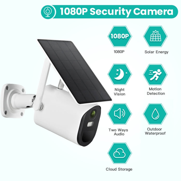 T20 1080P Full HD 4G (US Version) Solar Powered Camera, Support PIR Human Body Infrared Sensor, Night Vision, Two Way Audio, TF Card, 4G (US Version)