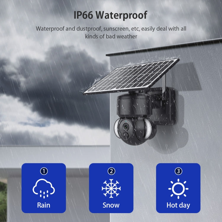 SHIWOJIA IP66 Waterproof 4G 3MP Solar Dome IP Camera, Two-way Audio & PIR Motion Detection & Night Vision, EU, AU, US