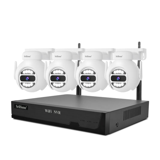 SriHome NVS001E-IPC047 Ultra HD 4 Channel WiFi Network Video Recorder Set, US Plug, UK Plug, EU Plug, AU Plug