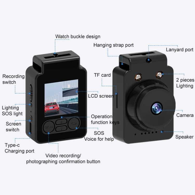 V2 120-degree Wide Angle 2K High-definition Travel Recorder