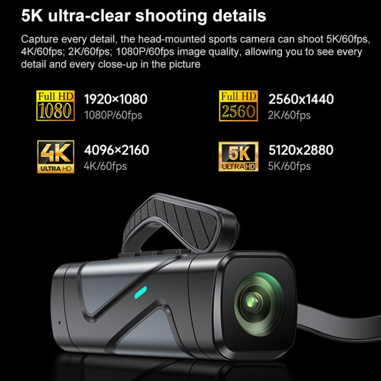 X8 5K Ultra HD 130-degree Wide Head-Mounted Sports Camera