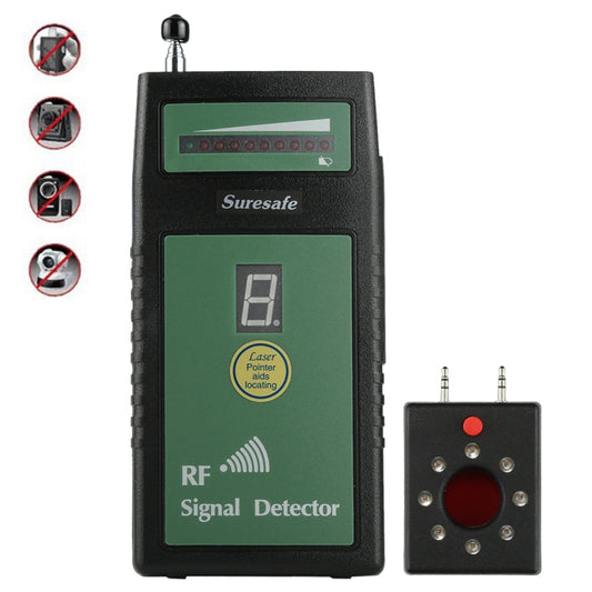 Suresafe SH-055U8LP Auto Threshold RF Signal Detector Camera Detector with 8 LEDs, Detection Frequency: 50 MHz-6.0 GHz, US/EU/UK Plug, AC 100-240V, SH-055U8LP