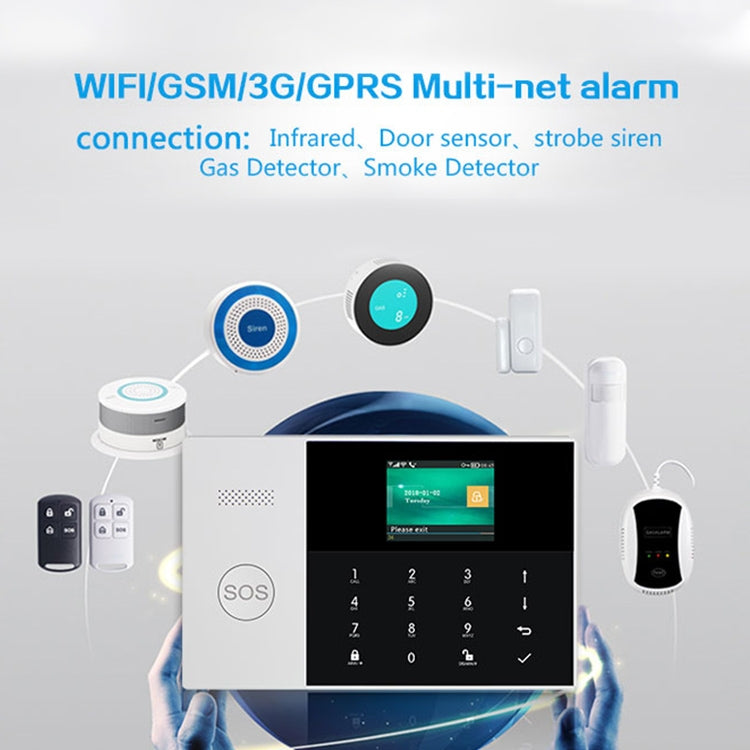 PG-105-GSM GSM/GPRS + WiFi Intelligent Alarm System with Touch Keypad & LCD Screen & RFID function, PG-105-GSM