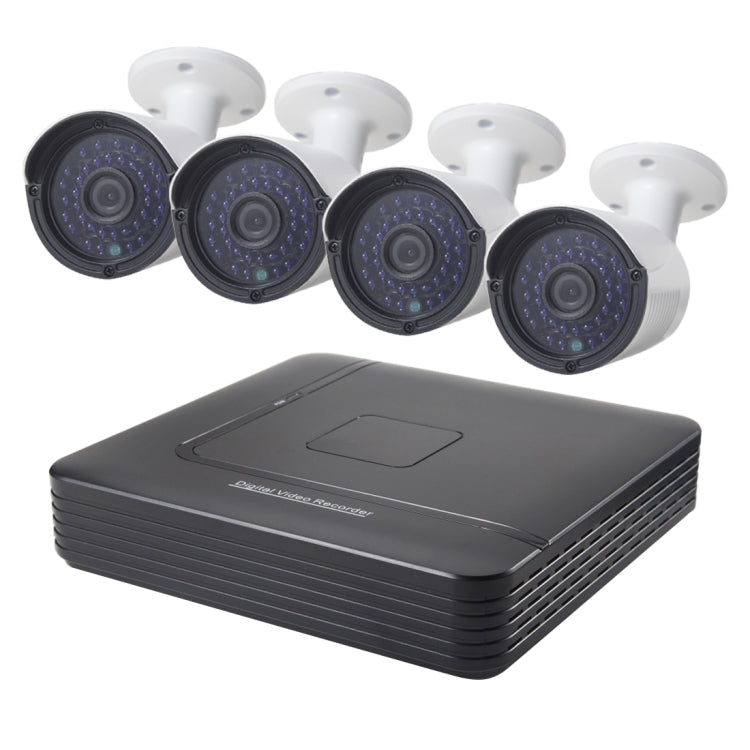 A4B2 4Ch Bullet IP Camera NVR Kit, Support Night Vision / Motion Detection, IR Distance: 20m, A4B2/Kit 960P, A4B2/Kit 720P, A4B2/Kit 1080P