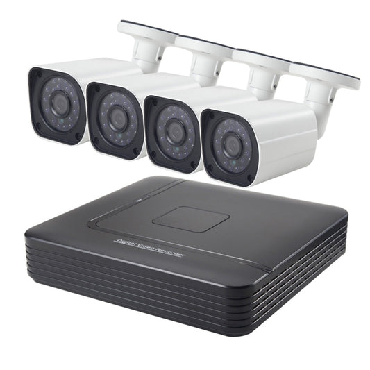 A4B6 4Ch Bullet IP Camera NVR Kit, Support Night Vision / Motion Detection, IR Distance: 15m, A4B6/Kit 1080P 2.0MP, A4B6/Kit 720P 1.0MP, A4B6/Kit 960P 1.3MP