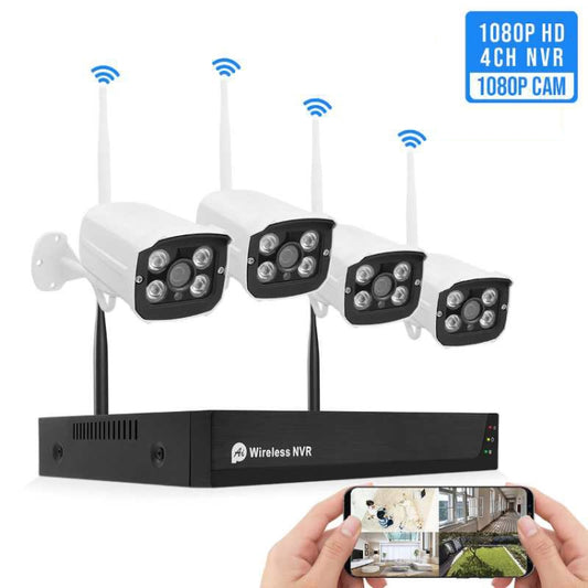 QS200-4 2.0MP 1080P HD Network Video Recorder Wireless Camera Set