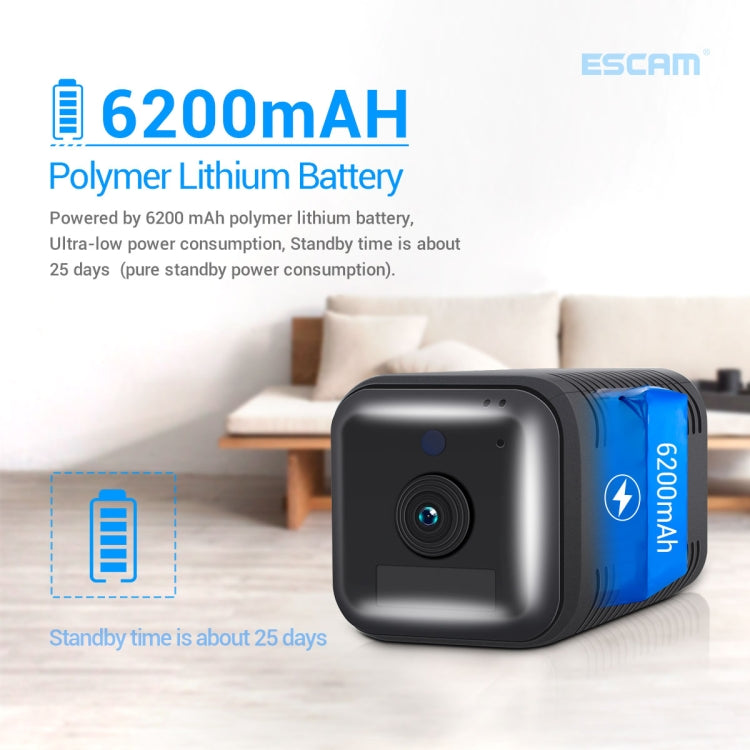 ESCAM G20 4G EU Version 1080P Full HD Rechargeable Battery WiFi IP Camera, Support Night Vision / PIR Motion Detection / TF Card / Two Way Audio, G20