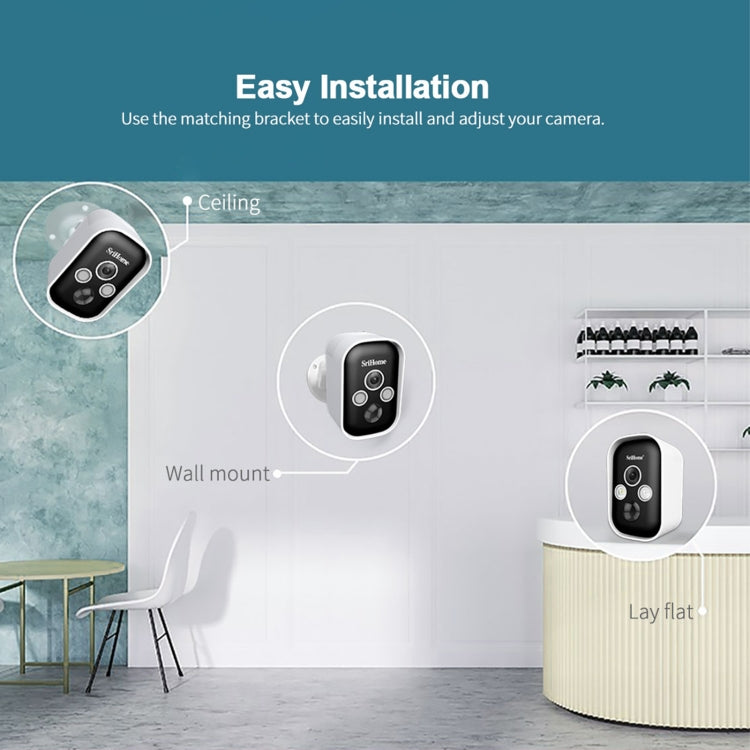 SriHome SH033 3.0 Million Pixels FHD Low Power Consumption Wireless Home Security Camera System, SH033