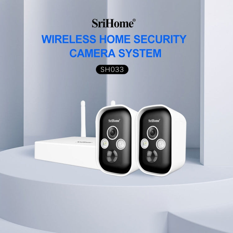 SriHome SH033 3.0 Million Pixels FHD Low Power Consumption Wireless Home Security Camera System, SH033