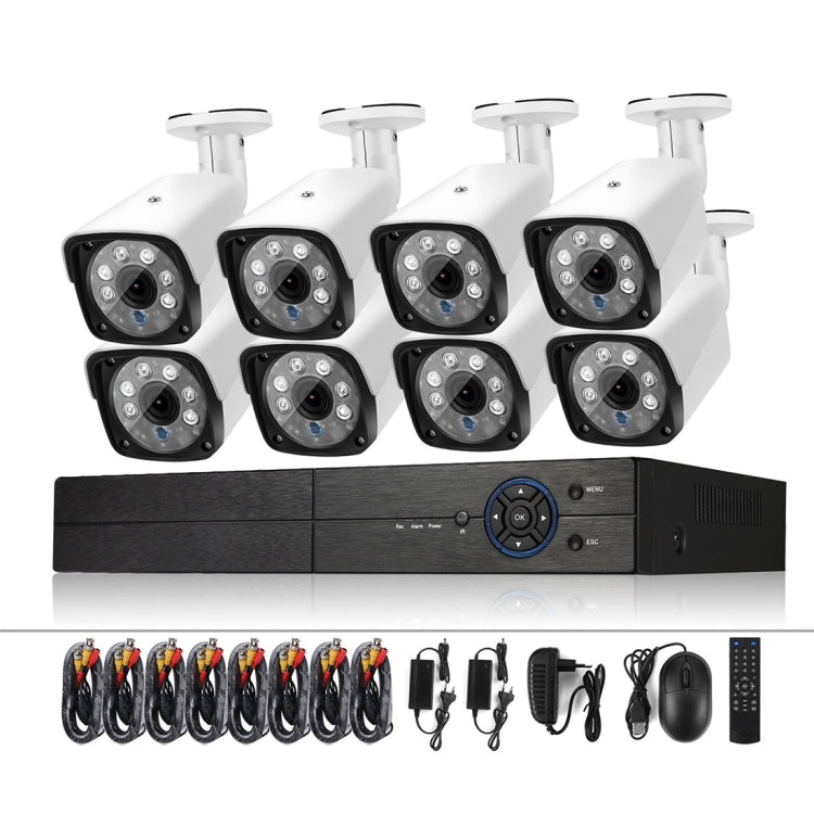 A8B3 / Kit 8CH 1080N Surveillance DVR System and 720P 1.0MP HD Weatherproof Bullet Camera, Support Infrared Night Vision & P2P & Phone Remote Monitor, A8B3 / Kit 8CH Black, A8B3 / Kit 8CH White