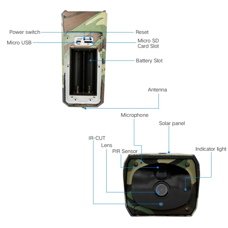 VESAFE VS-Y4 1080P HD Battery Solar WiFi IP Camera, Support PIR Motion Detection & Infrared Night Vision & TF Card(64GB Max), VS-Y4