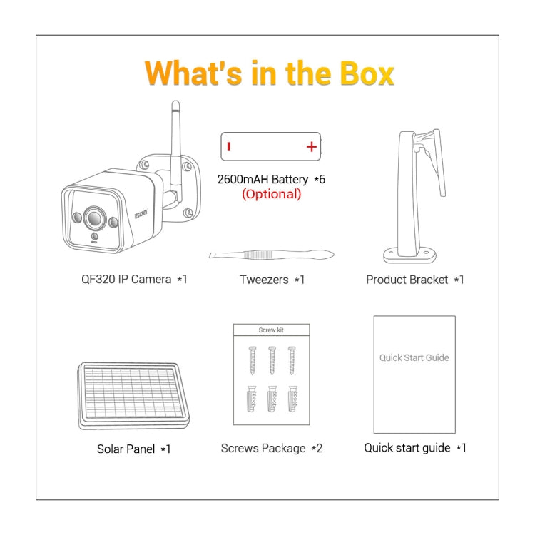 ESCAM QF320 HD 1080P 4G Solar Panel IP Camera, Support Night Vision & TF Card & PIR Motion Detection & Two Way Audio, without Battery