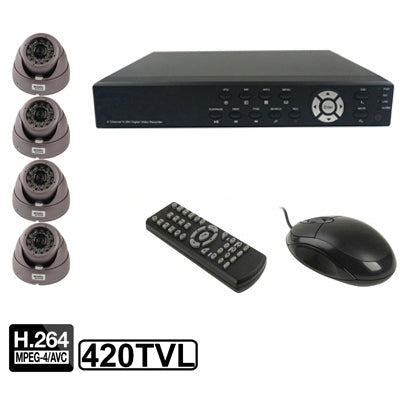 4-CH Embedded Digital Video Recorder Kit (1 / 3 Sharp CCD, 420TVL, 24 x IR LED, 6mm Lens, IR Distance: 25m, H.264 (8204EV+622A), 1 / 3 Sharp CCD, 420TVL