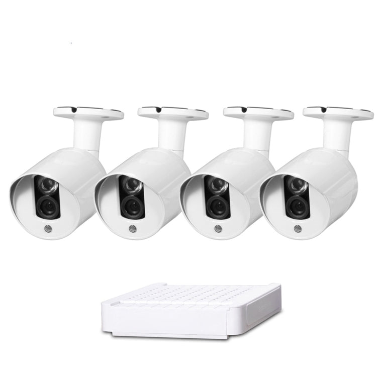 N4B3-Mini/L 4Ch 720P P2P ONVIF 1.0 Mega Pixel IP Camera NVR Kit, Support Night Vision / Motion Detection, IR Distance: 20m, N4B3-Mini/L