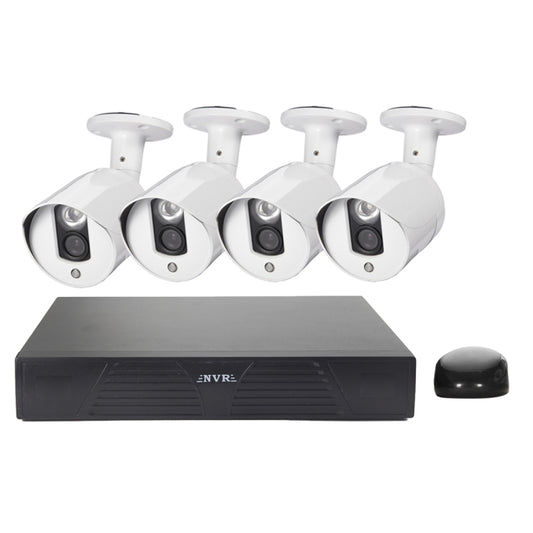 N4B3M 4Ch 720P P2P ONVIF 1.0 Mega Pixel IP Camera NVR Kit, Support Night Vision / Motion Detection, IR Distance: 20m, N4B3M/Kit