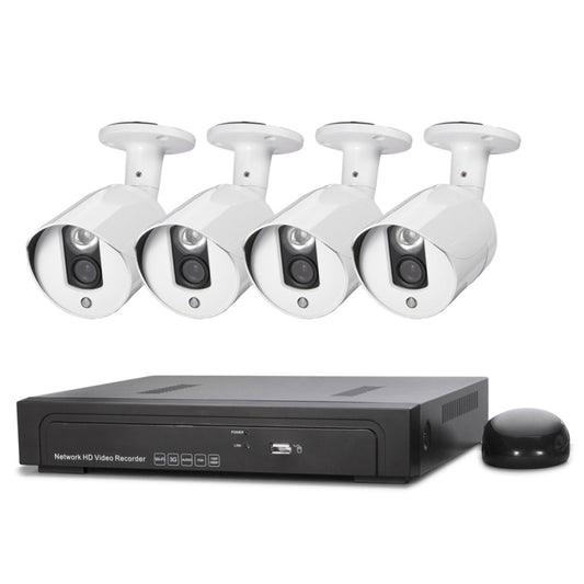 N4B3Poe 4Ch 720P P2P ONVIF 1.0 Mega Pixel IP Camera NVR Kit, Support Night Vision / Motion Detection, IR Distance: 20m, N4B3Poe/Kit