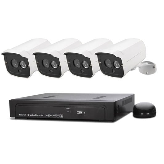 N4B7MPoe 4Ch 720P P2P ONVIF 1.0 Mega Pixel IP Camera NVR Kit, Support Night Vision / Motion Detection, IR Distance: 20m, N4B7MPoe/Kit