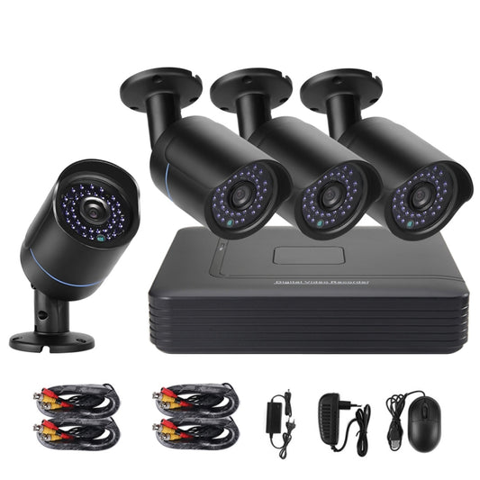 A4B5-Mini 4 Channel 720P 1.0 Mega Pixel 4 x Bullet AHD Cameras AHD DVR Kit, Support Night Vision / Motion Detection, IR Distance: 20m, A4B5-Mini Kit