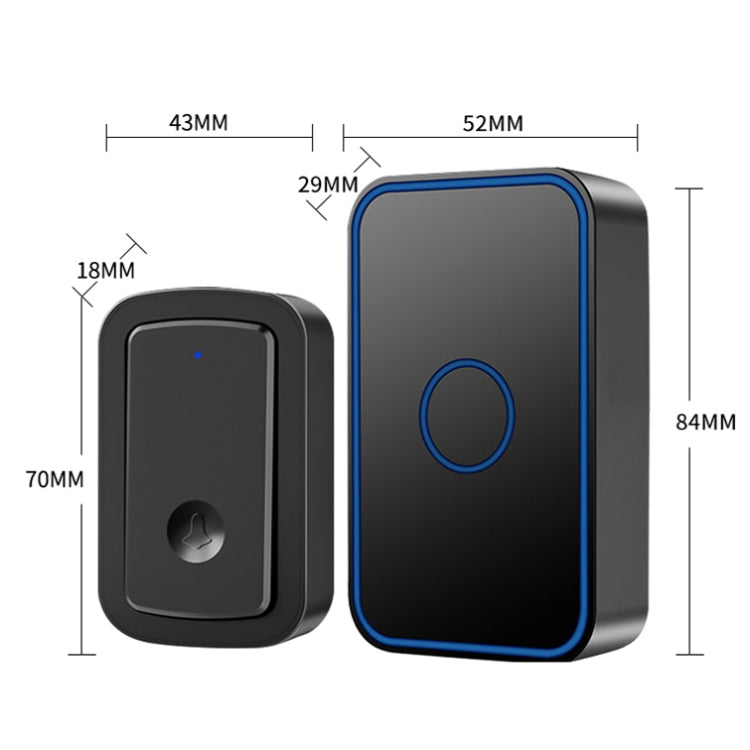 CACAZI A19 1 For 5 Wireless Music Doorbell without Battery, 1 For 5 US, 1 For 5 EU, 1 For 5 UK