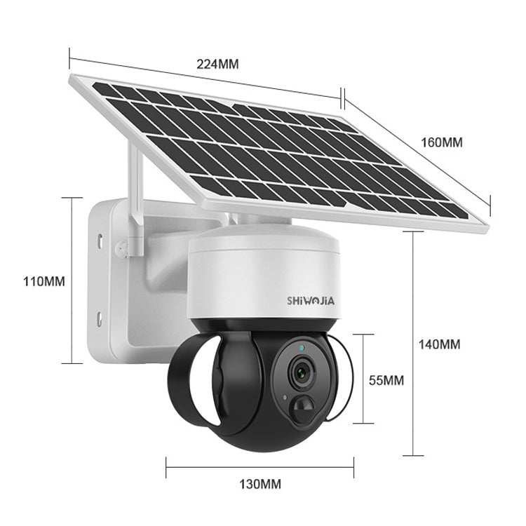 SHIWOJIA Waterproof WiFi Solar Dome IP Camera,  Support Two-way Audio & PIR Motion Detection & Night Vision & TF Card, SHIWOJIA