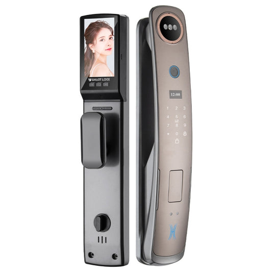 M6 3D Face Recognition Fingerprint Door Lock Support APP Smart IC Card Password Unlock, M6