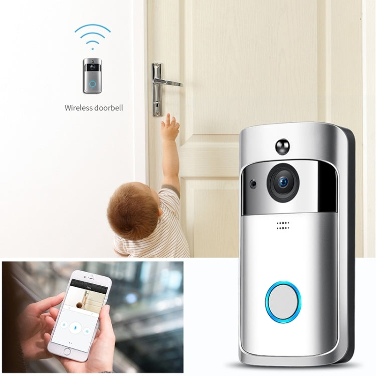 M4 720P Smart WIFI Ultra Low Power Video PIR Visual Doorbell with 3 Battery Slots,Support Mobile Phone Remote Monitoring & Night Vision & 166 Degree Wide-angle Camera Lens