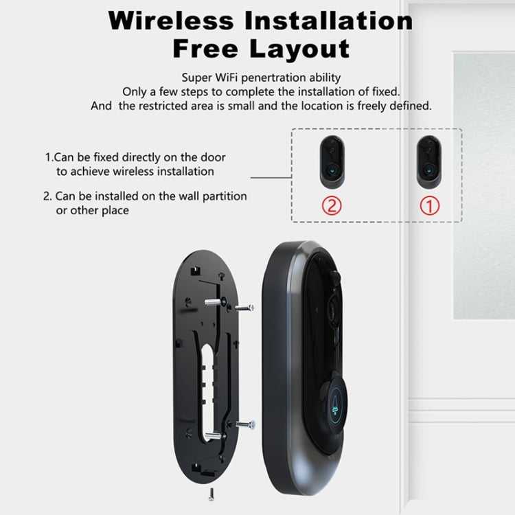 M108 720P 6400mAh Smart WIFI Video Visual Doorbell,Support Phone Remote Monitoring & Real-time Voice Intercom, M108