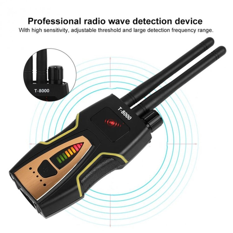 T-8000 RF Signal Detector GSM Audio Finder GPS Scan Detector, T-8000 Silver